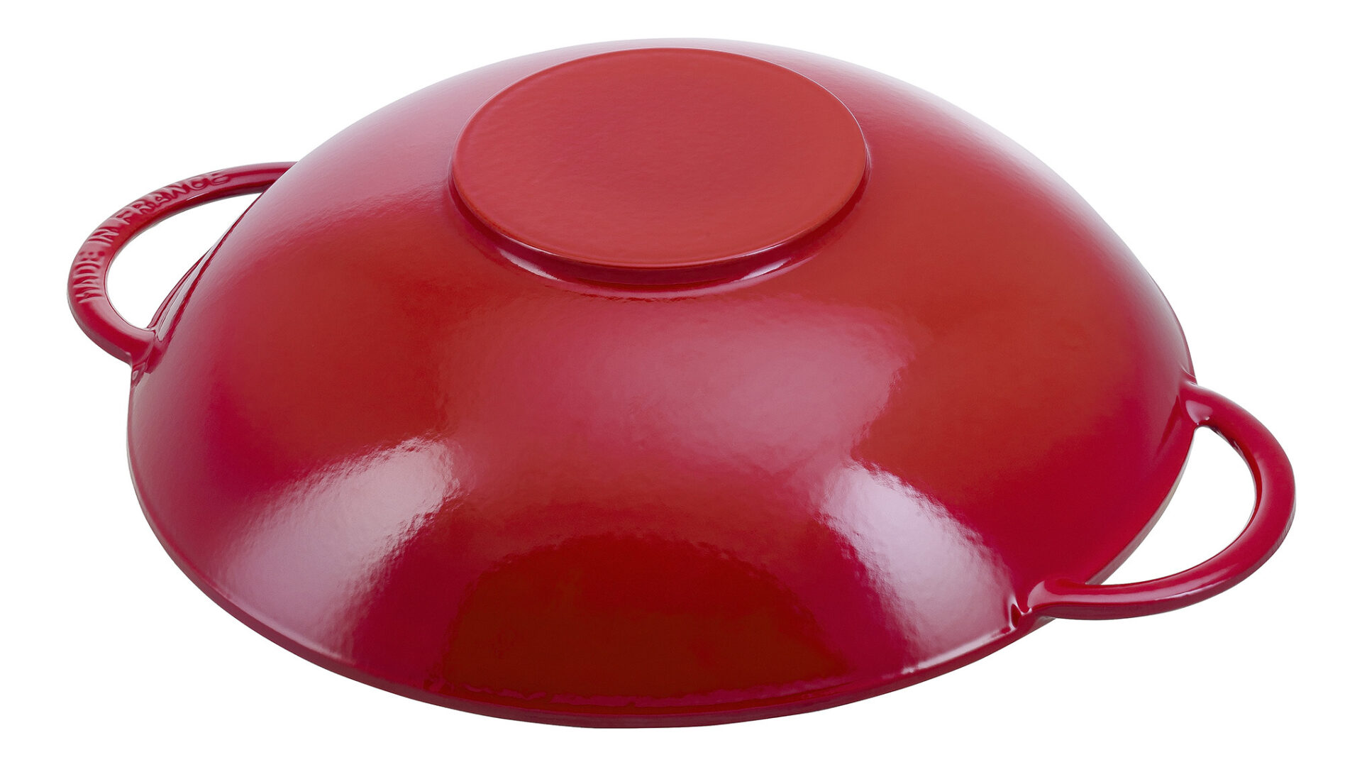 Staub Вок зі скляною кришкою 37 см, вишневий | https://grandposuda.com.ua