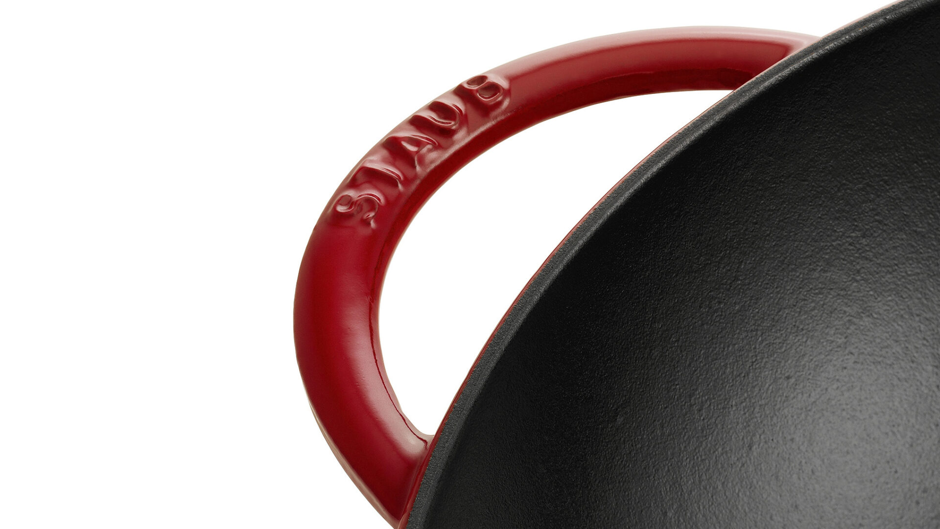 Staub Вок зі скляною кришкою 37 см, вишневий | https://grandposuda.com.ua