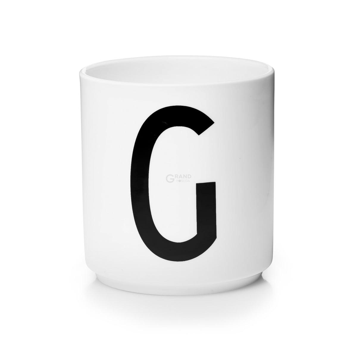 Design Letters Чашка G 325 мл біла AJ Porzellan Becher | https://grandposuda.com.ua