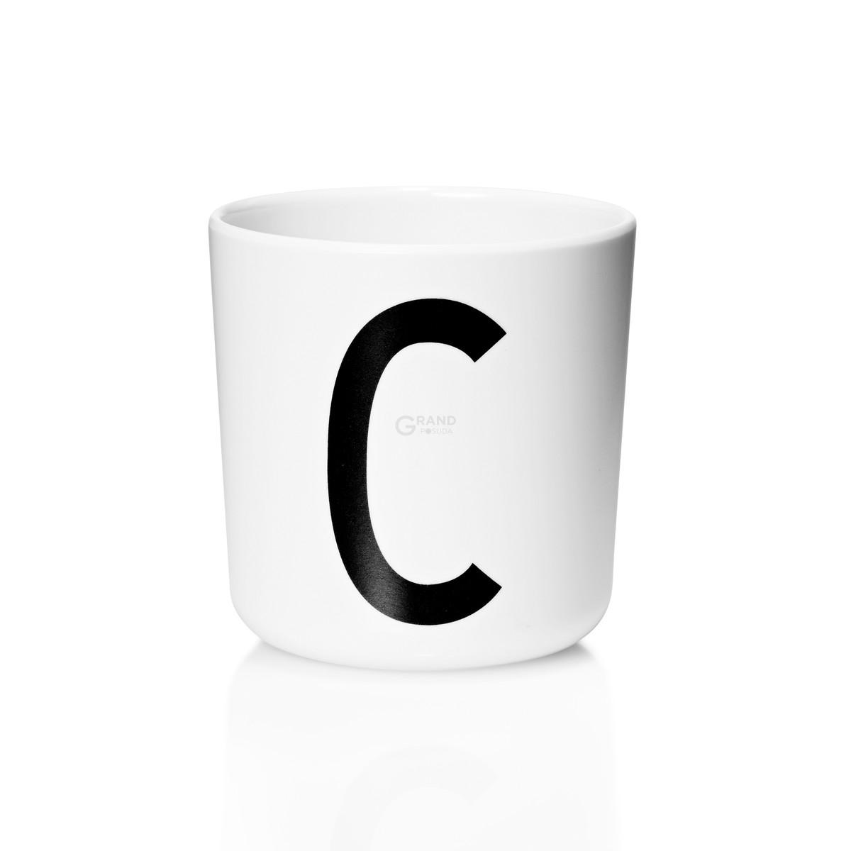 Design Letters Чашка C 7,5x7 см черно-белая Melamin Becher | https://grandposuda.com.ua