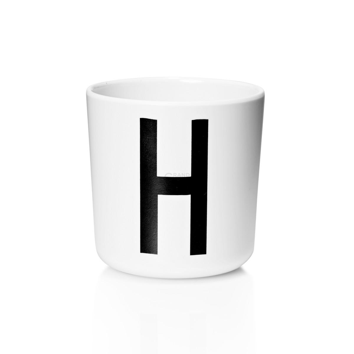 Design Letters Чашка H 7,5x7 см черно-белая Melamin Becher | https://grandposuda.com.ua