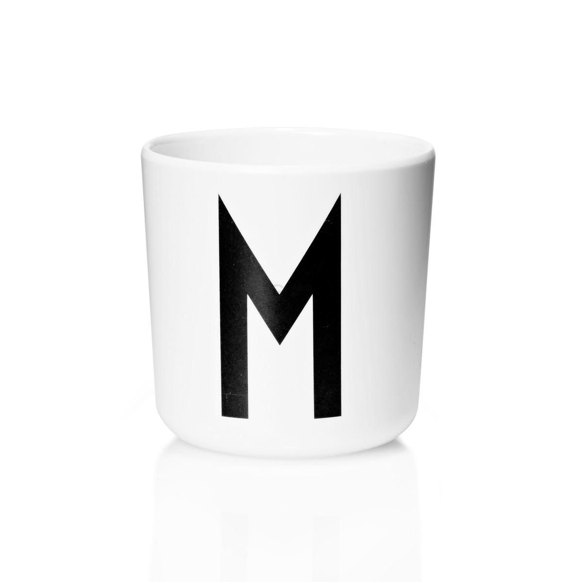 Design Letters Чашка M 7,5x7 см черно-белая Melamin Becher | https://grandposuda.com.ua