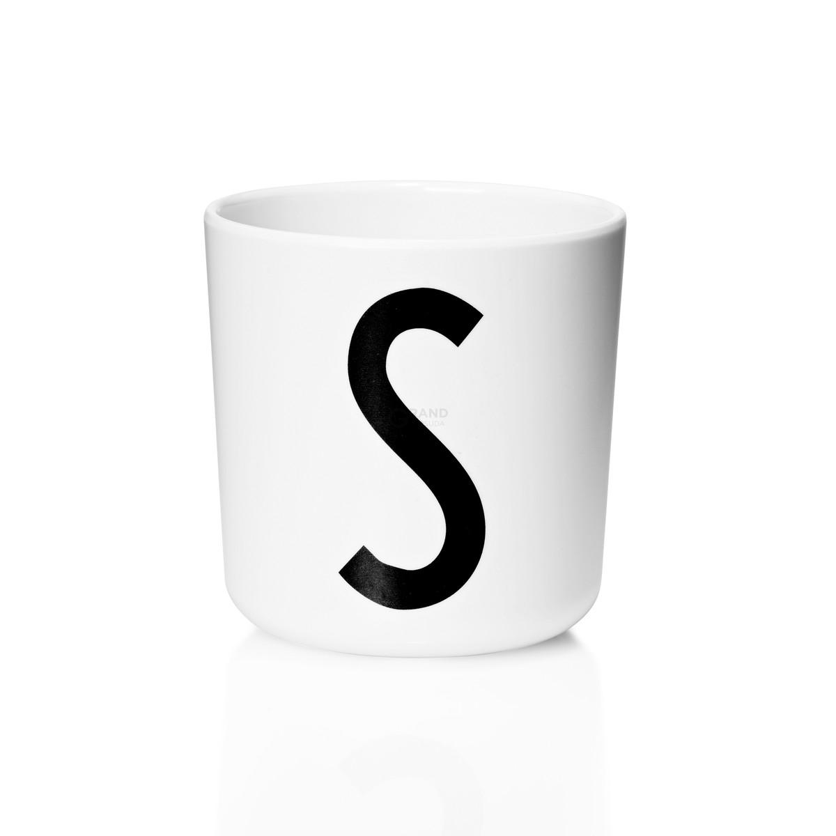 Design Letters Чашка S 7,5x7 см черно-белая Melamin Becher | https://grandposuda.com.ua