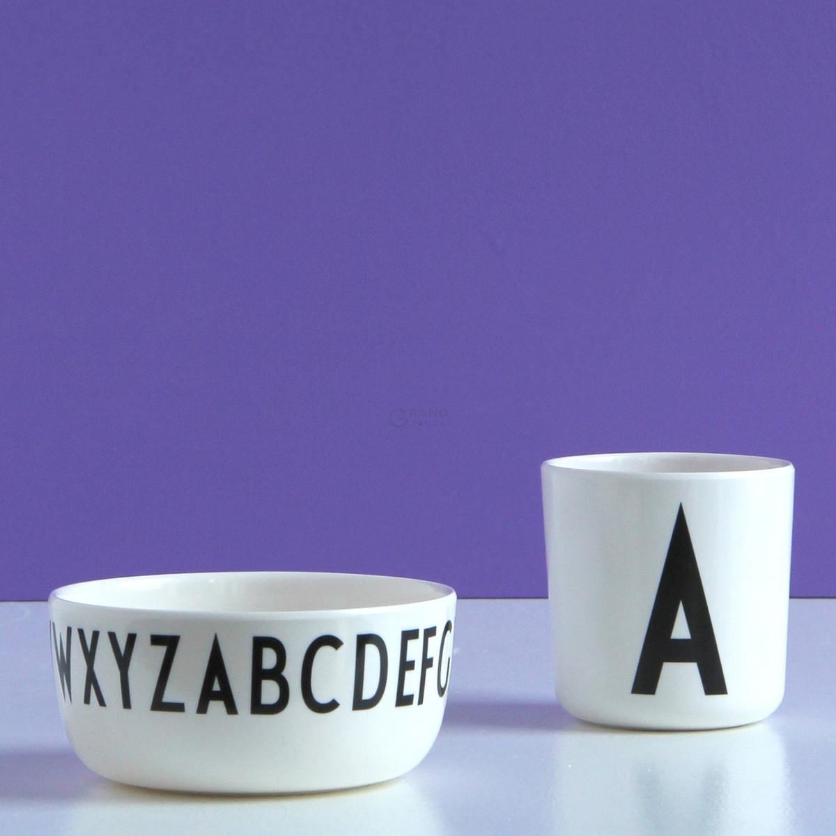 Design Letters Піала Ø 11 см чорно-білий AJ Melamin Schale | https://grandposuda.com.ua