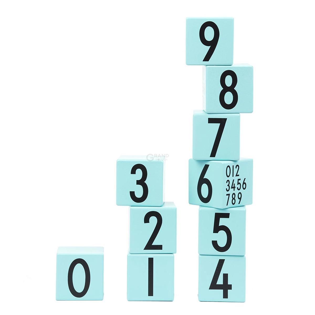 Design Letters Кубики 5x5x5 см бірюзові AJ Wooden Number Cubes | https://grandposuda.com.ua