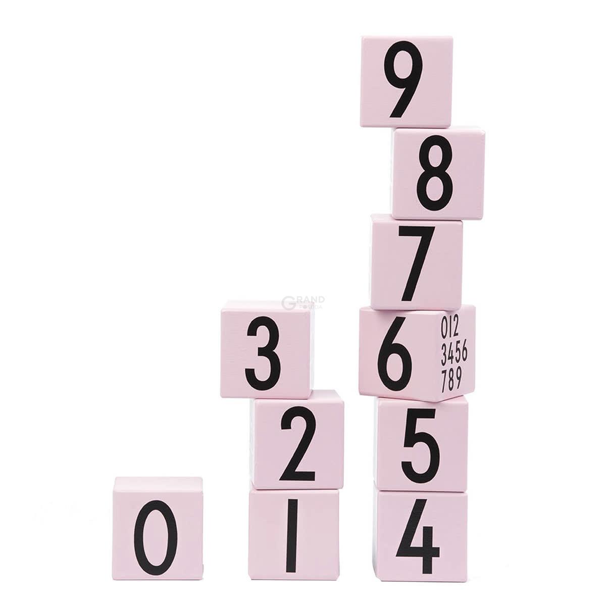 Design Letters Кубики 5x5x5 см рожеві AJ Wooden Number Cubes | https://grandposuda.com.ua