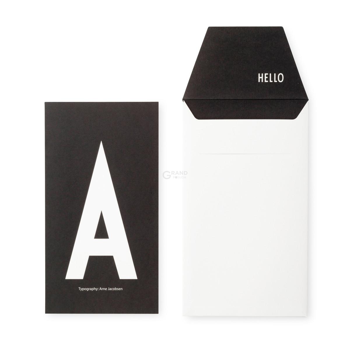 Design Letters Открытка A 0,1x17x20 см черно-белая AJ Postkarte | https://grandposuda.com.ua