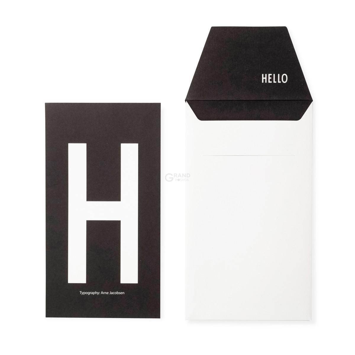 Design Letters Открытка H 0,1x17x20 см черно-белая AJ Postkarte | https://grandposuda.com.ua