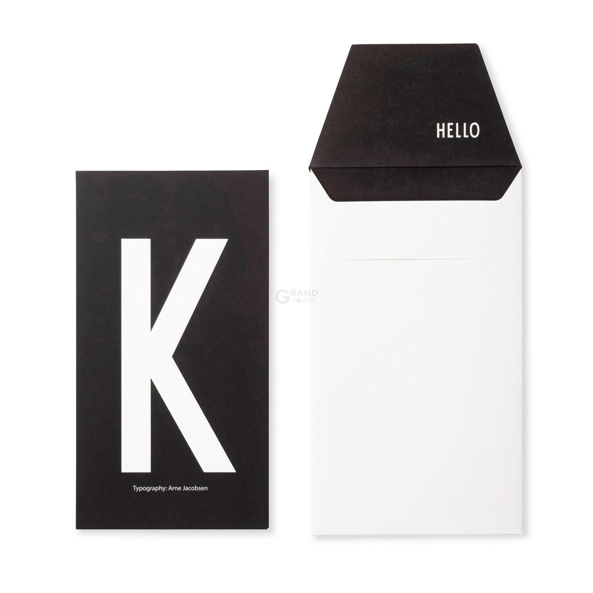 Design Letters Открытка K 0,1x17x20 см черно-белая AJ Postkarte | https://grandposuda.com.ua