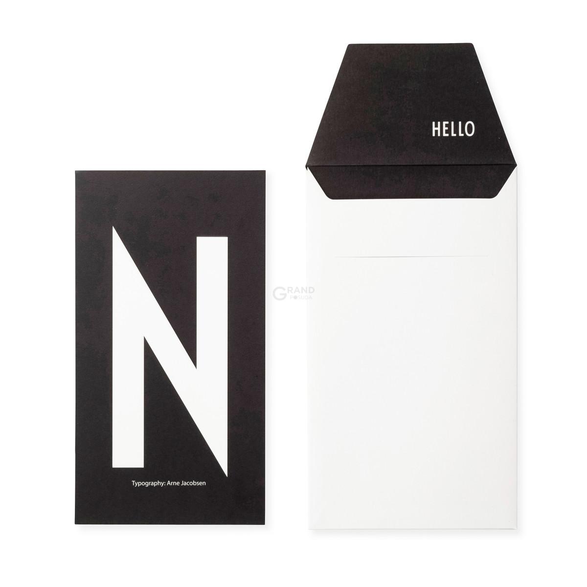 Design Letters Открытка N 0,1x17x20 см черно-белая AJ Postkarte | https://grandposuda.com.ua