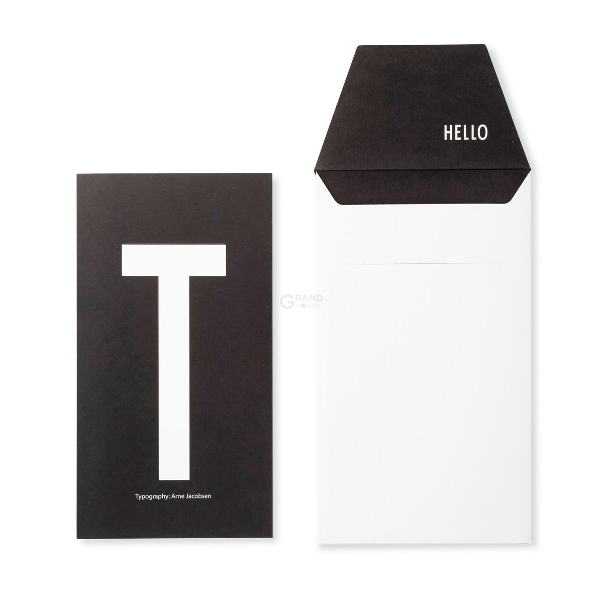 Design Letters Открытка T 0,1x17x20 см черно-белая AJ Postkarte | https://grandposuda.com.ua