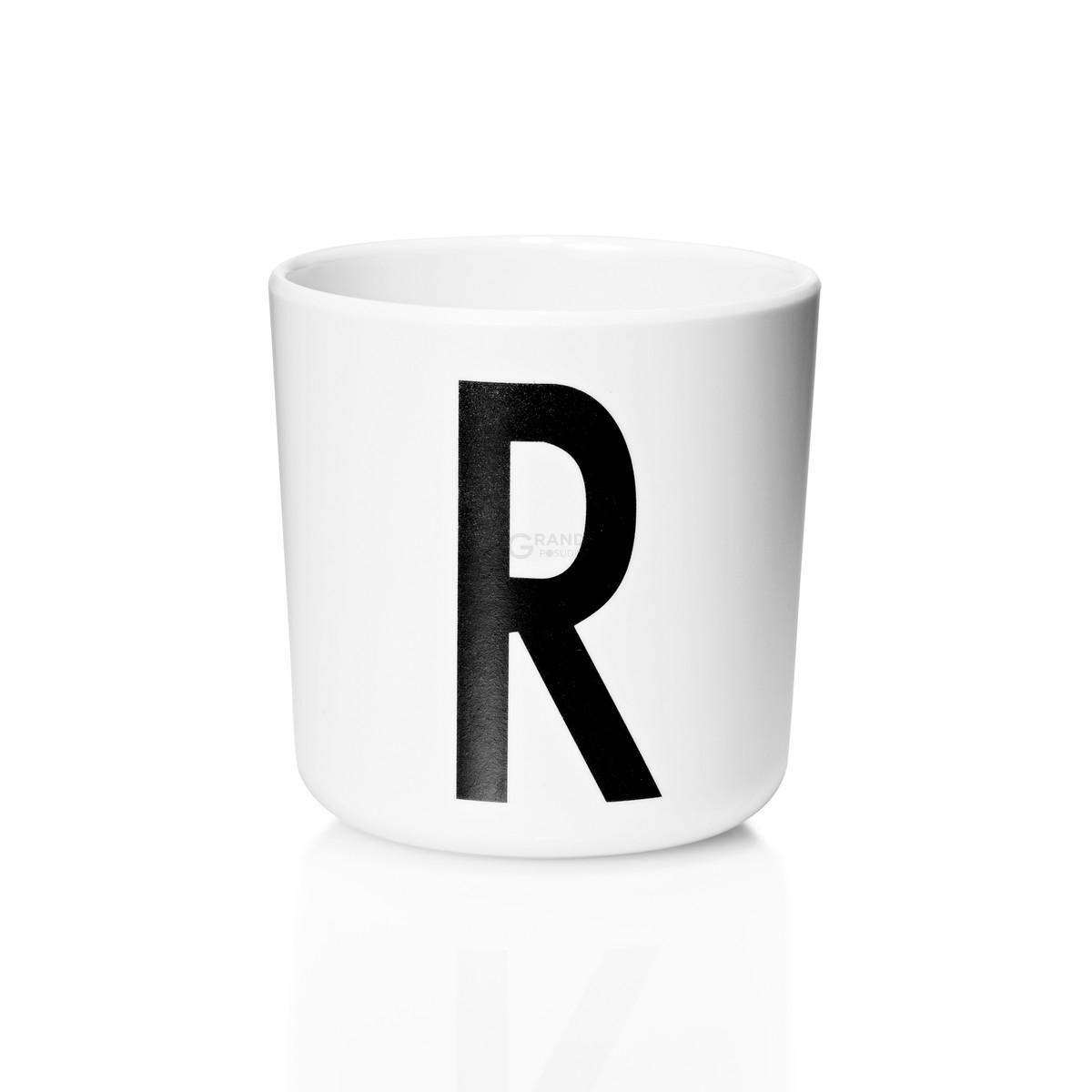 Design Letters Чашка R 7,5x7 см черно-белая Melamin Becher | https://grandposuda.com.ua