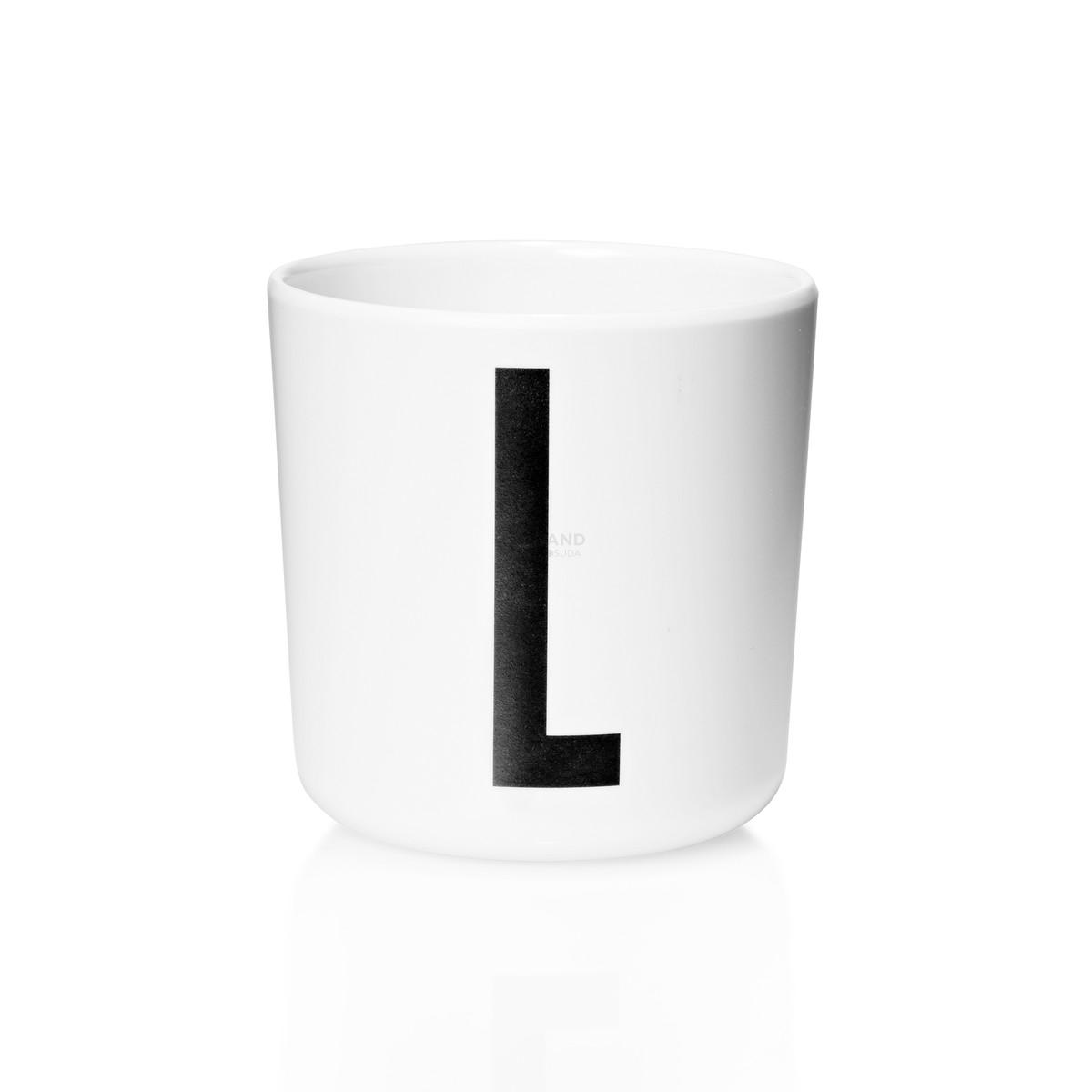 Design Letters Чашка L 7,5x7 см черно-белая Melamin Becher | https://grandposuda.com.ua