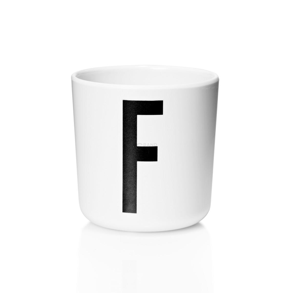 Design Letters Чашка F 7,5x7 см черно-белая Melamin Becher | https://grandposuda.com.ua