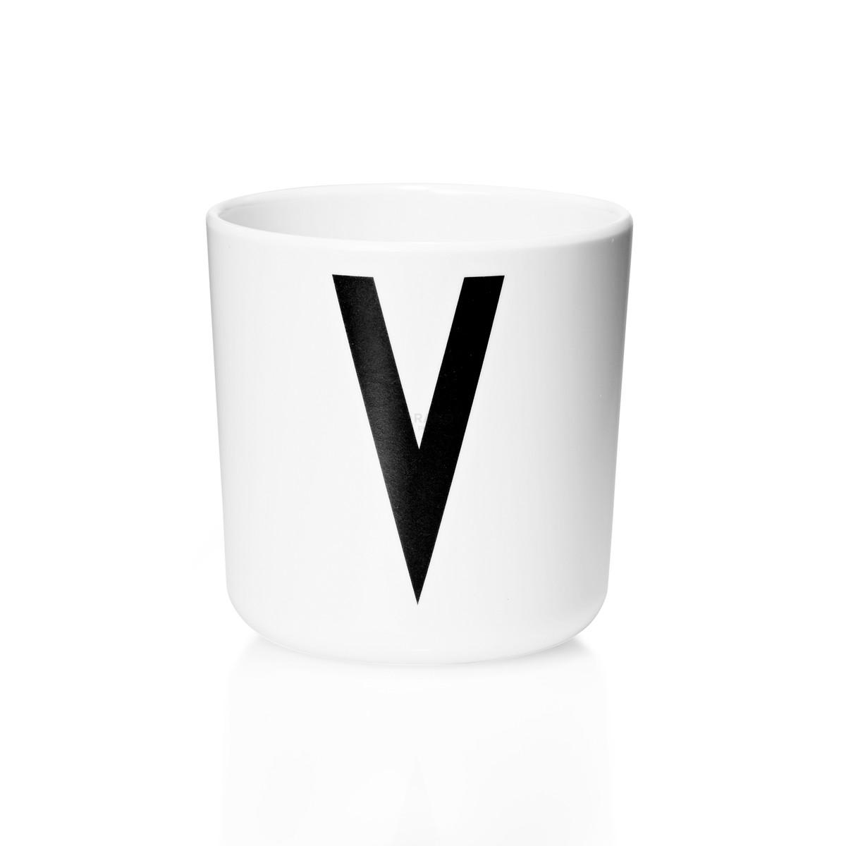 Design Letters Чашка V 7,5x7 см черно-белая Melamin Becher | https://grandposuda.com.ua