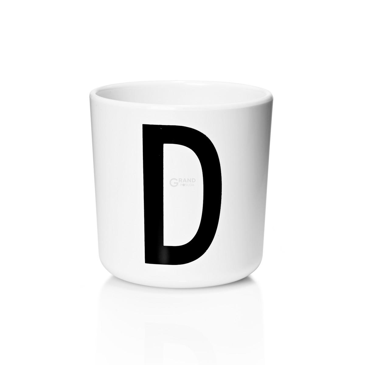 Design Letters Чашка D 7,5x7 см черно-белая Melamin Becher | https://grandposuda.com.ua
