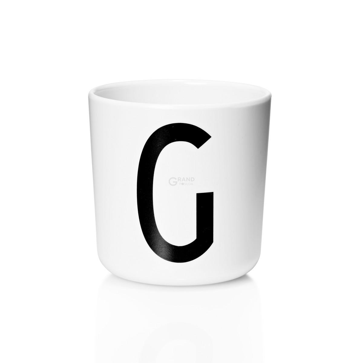 Design Letters Чашка G 7,5x7 см черно-белая Melamin Becher | https://grandposuda.com.ua