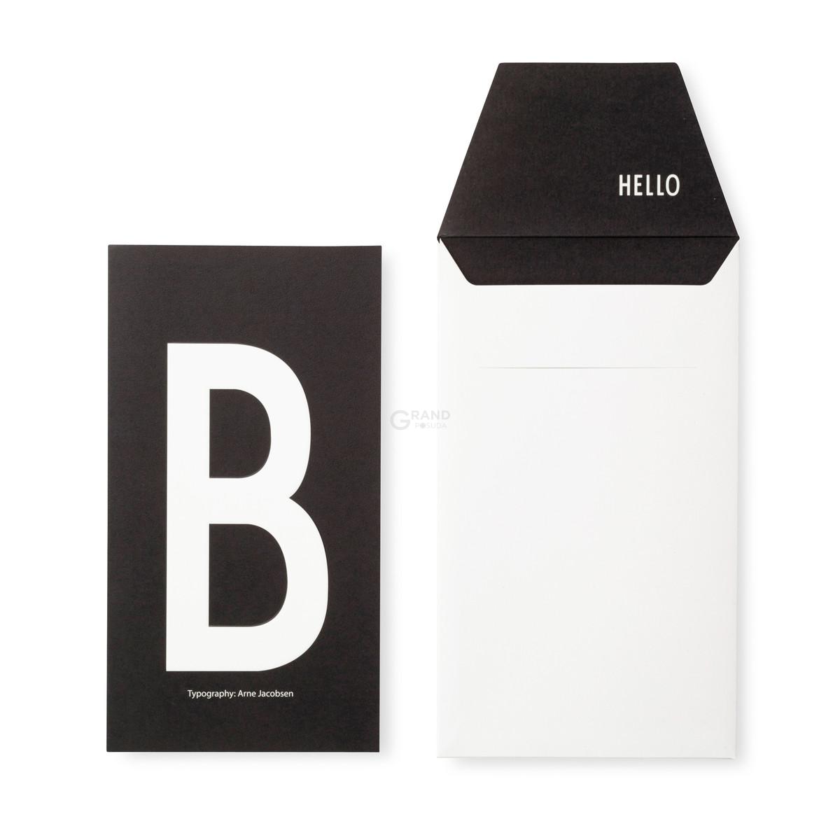 Design Letters Открытка B 0,1x17x20 см черно-белая AJ Postkarte | https://grandposuda.com.ua