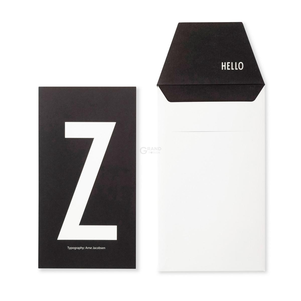 Design Letters Листівка Z 0,1x17x20 см чорно-біла AJ Postkarte | https://grandposuda.com.ua