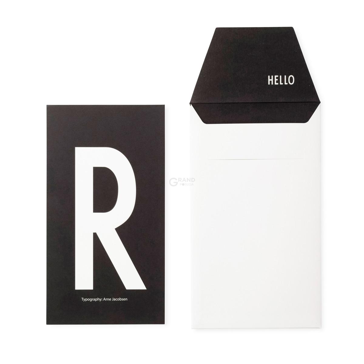 Design Letters Открытка R 0,1x17x20 см черно-белая AJ Postkarte | https://grandposuda.com.ua