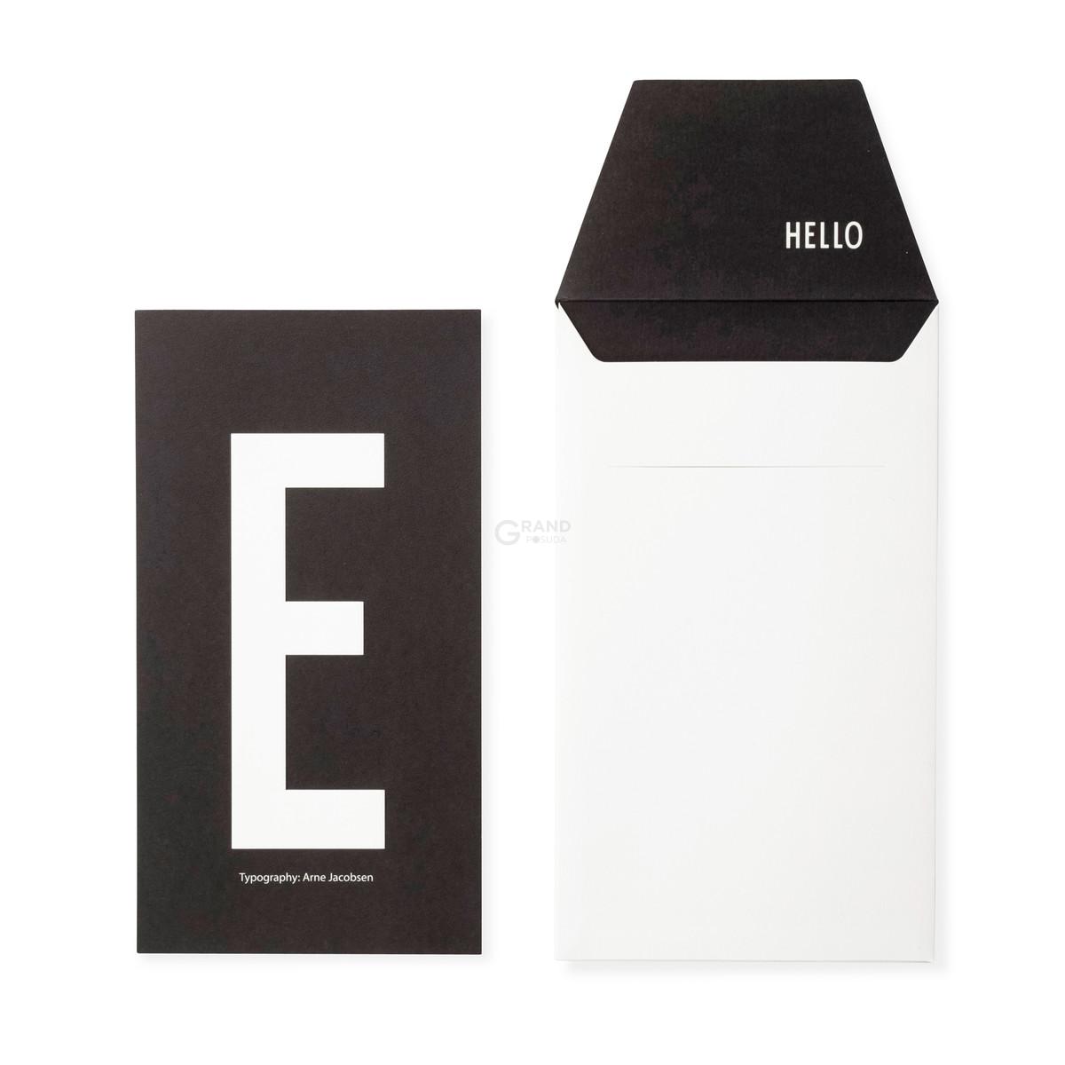 Design Letters Открытка E 0,1x17x20 см черно-белая AJ Postkarte | https://grandposuda.com.ua