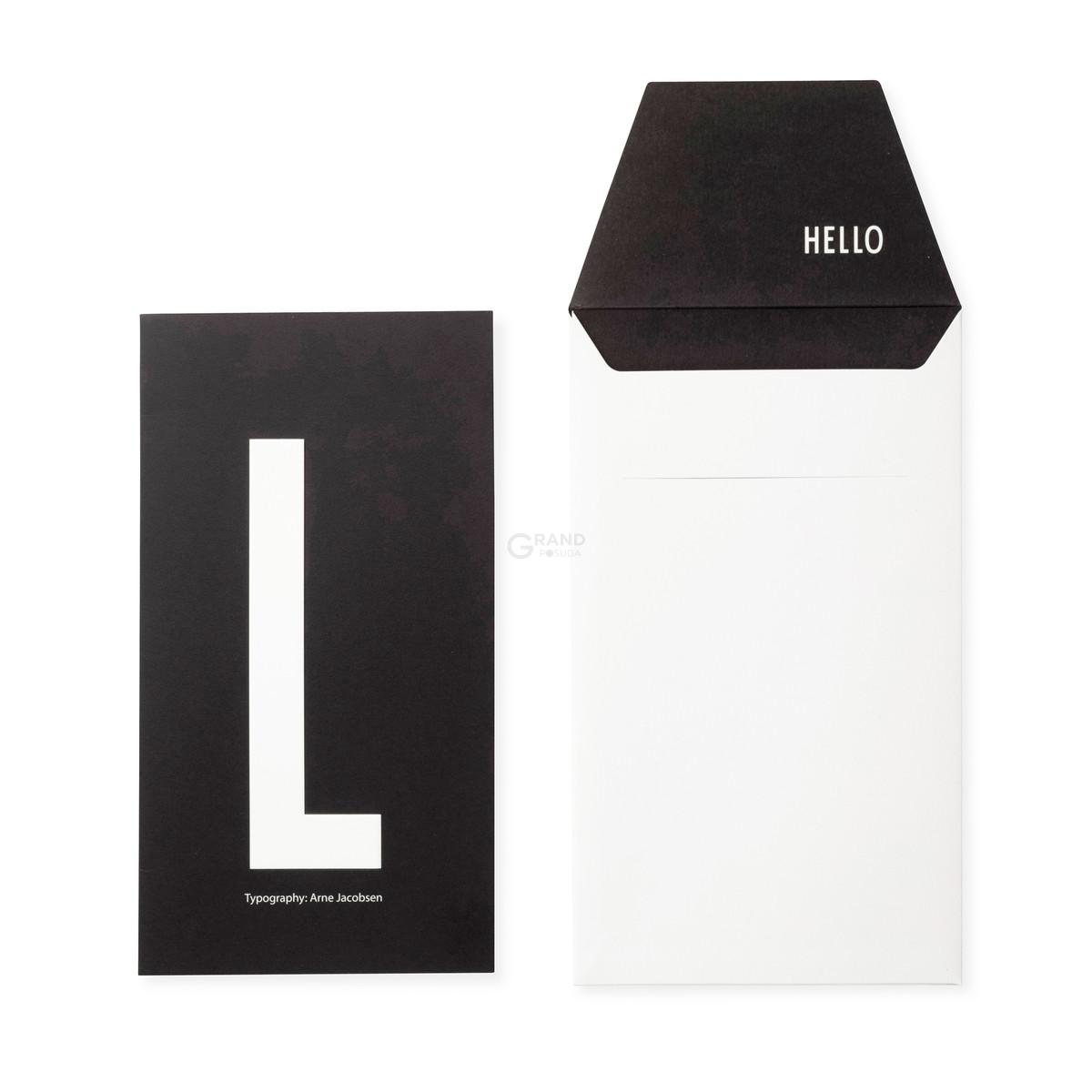 Design Letters Открытка L 0,1x17x20 см черно-белая AJ Postkarte | https://grandposuda.com.ua