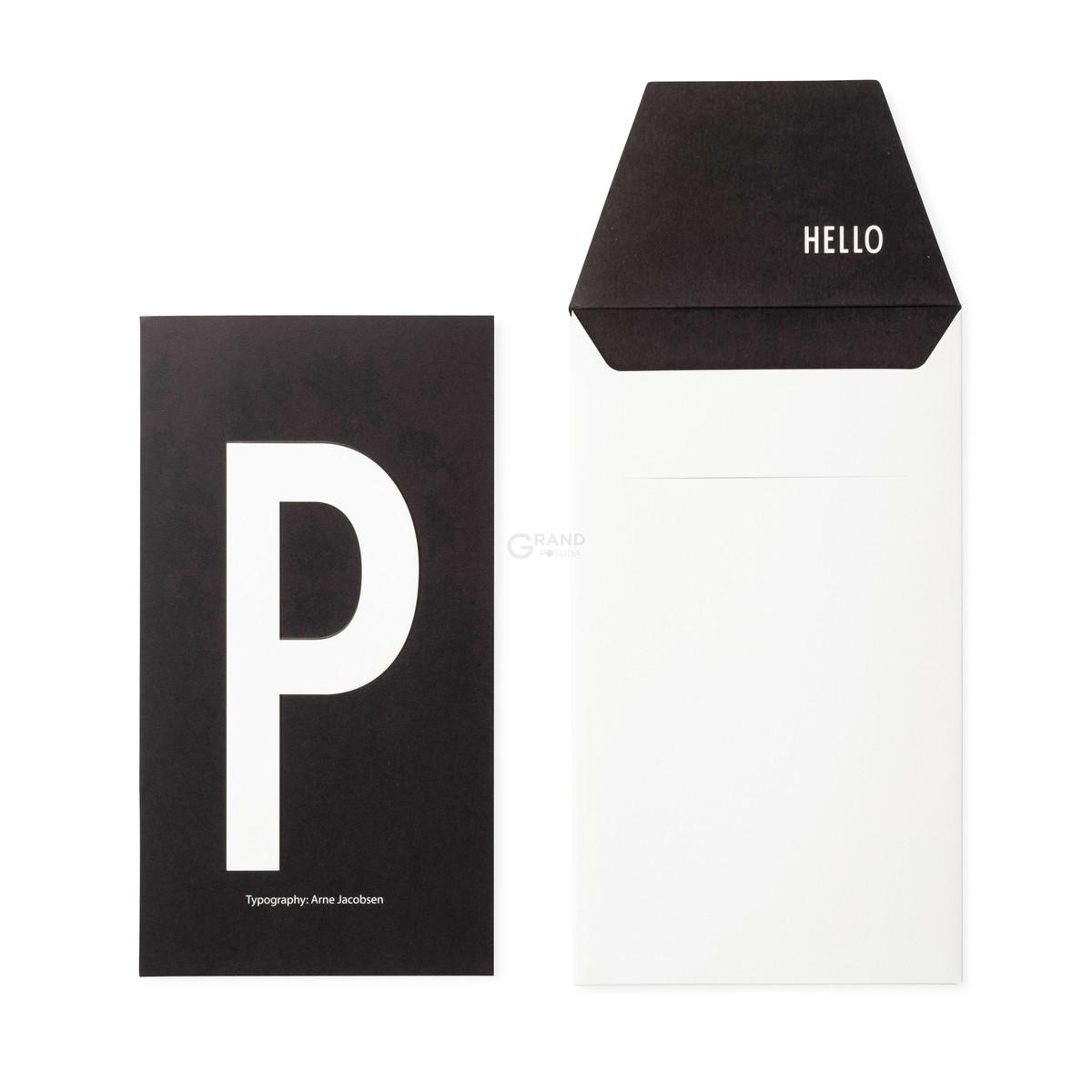 Design Letters Открытка P 0,1x17x20 см черно-белая AJ Postkarte | https://grandposuda.com.ua