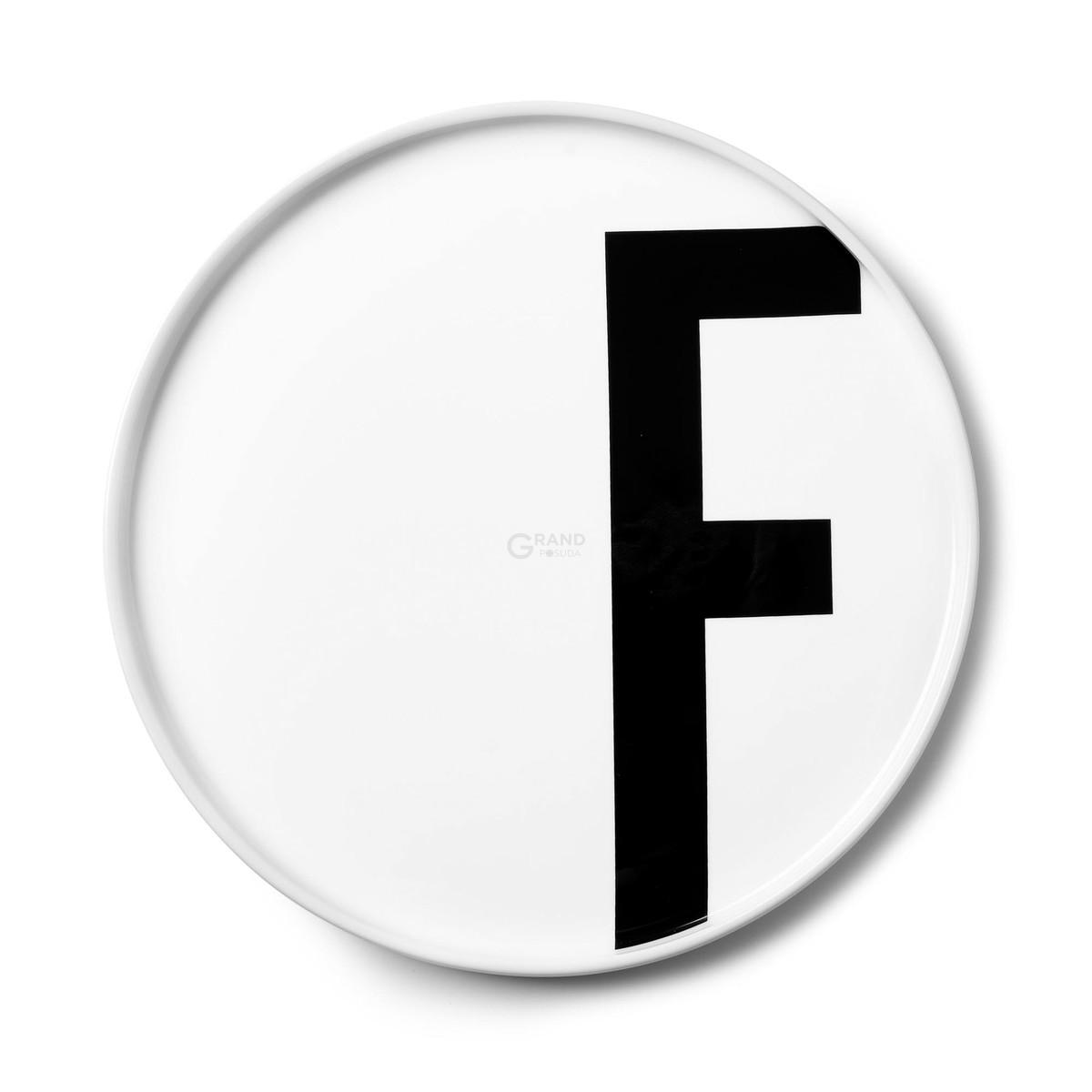 Design Letters Тарелка F Ø 21,5 см белая AJ Porzellan Teller | https://grandposuda.com.ua