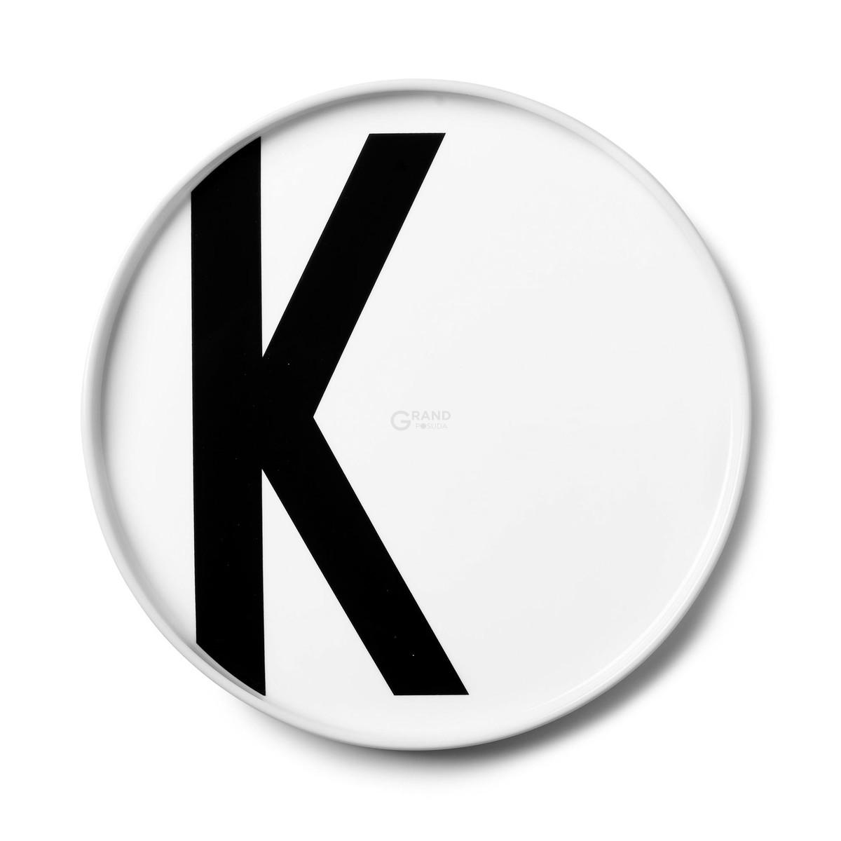 Design Letters Тарелка K Ø 21,5 см белая AJ Porzellan Teller | https://grandposuda.com.ua