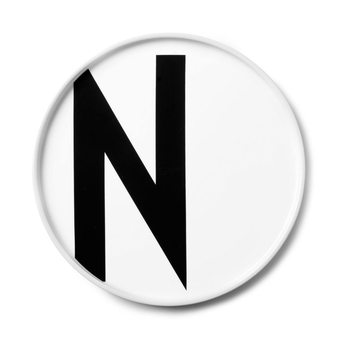 Design Letters Тарелка N Ø 21,5 см белая AJ Porzellan Teller | https://grandposuda.com.ua