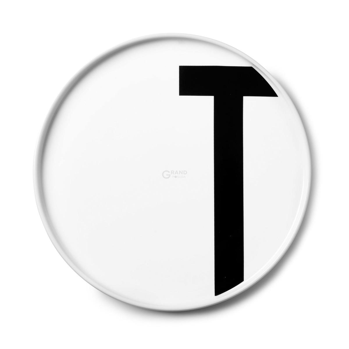Design Letters Тарелка T Ø 21,5 см белая AJ Porzellan Teller | https://grandposuda.com.ua