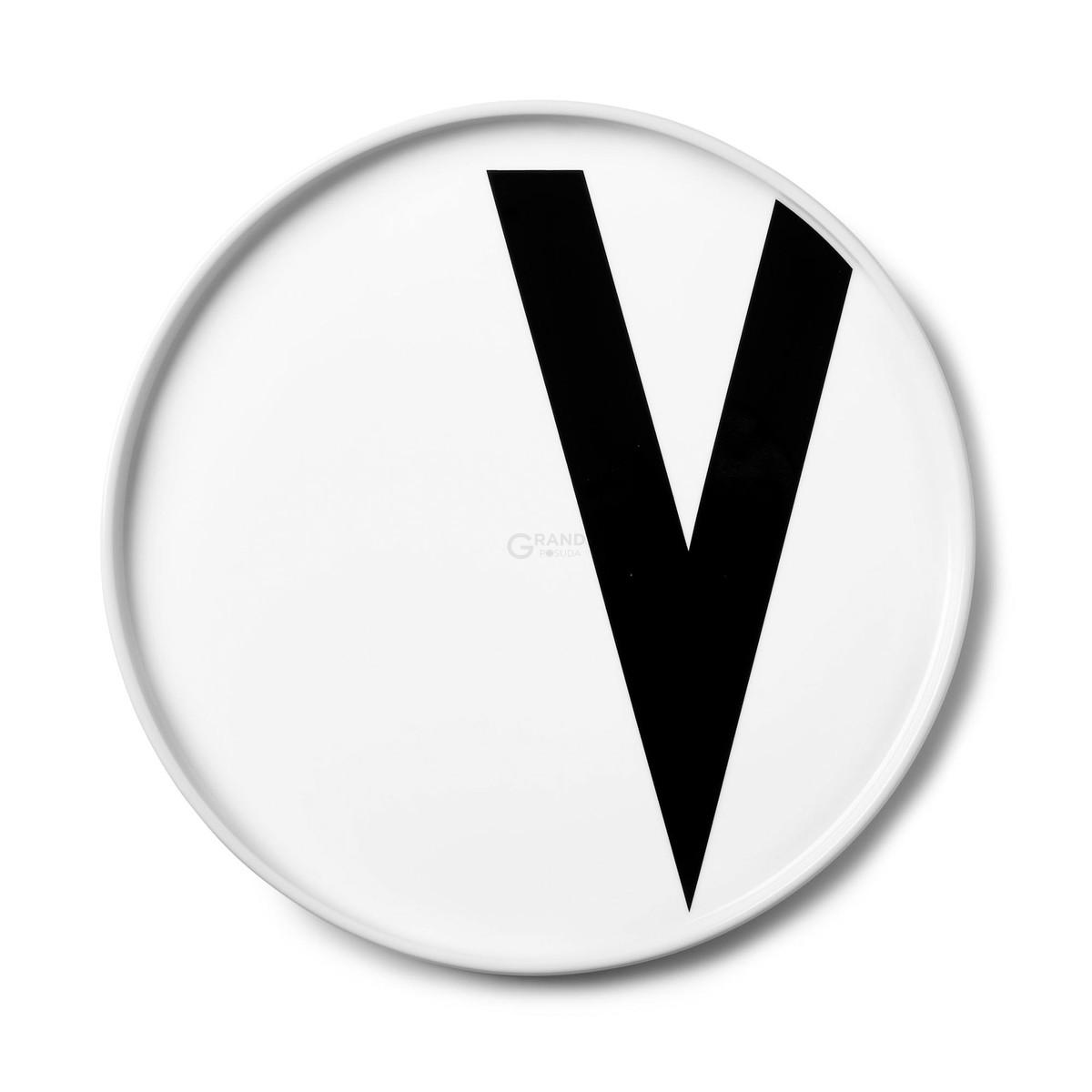Design Letters Тарелка V Ø 21,5 см белая AJ Porzellan Teller | https://grandposuda.com.ua