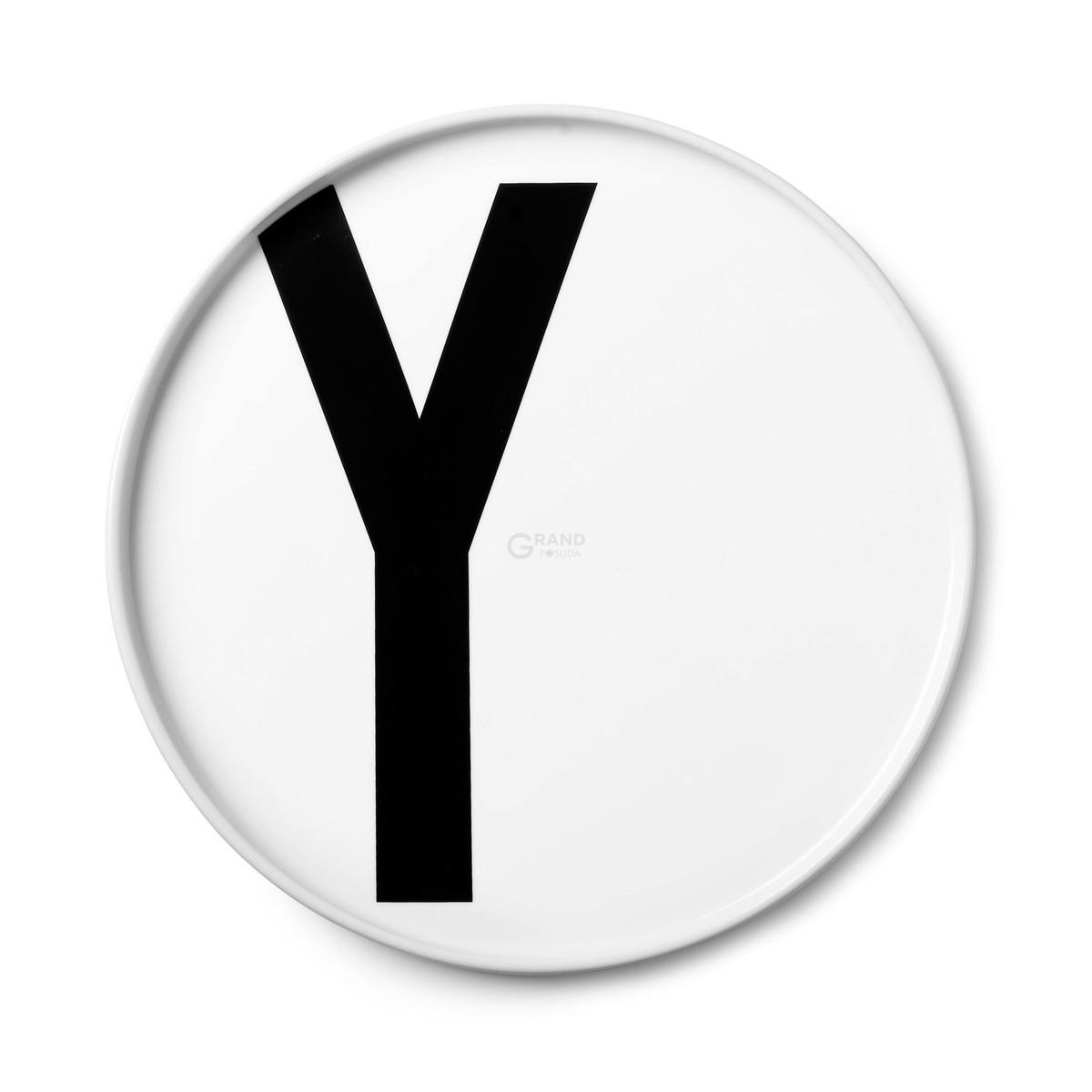 Design Letters Тарелка Y Ø 21,5 см белая AJ Porzellan Teller | https://grandposuda.com.ua