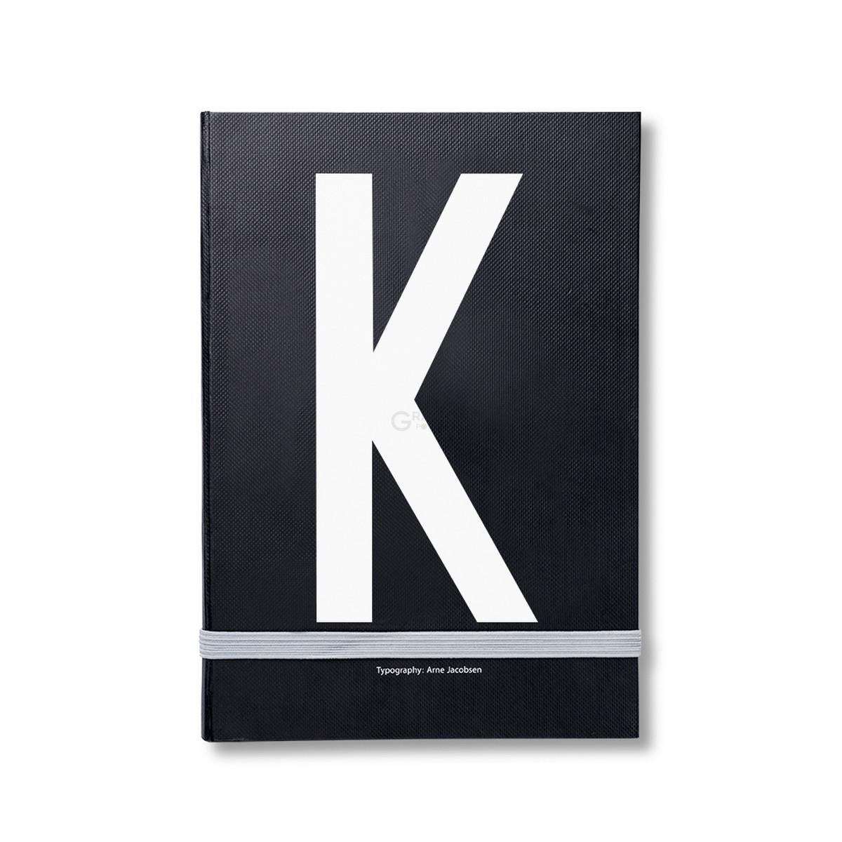 Design Letters Блокнот K 21,5x1,5x14,8 см черный AJ Personal Notizbuch A-Z | https://grandposuda.com.ua