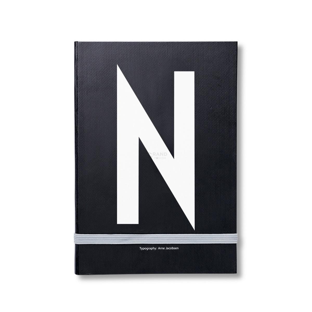 Design Letters Блокнот N 21,5x1,5x14,8 см черный AJ Personal Notizbuch A-Z | https://grandposuda.com.ua