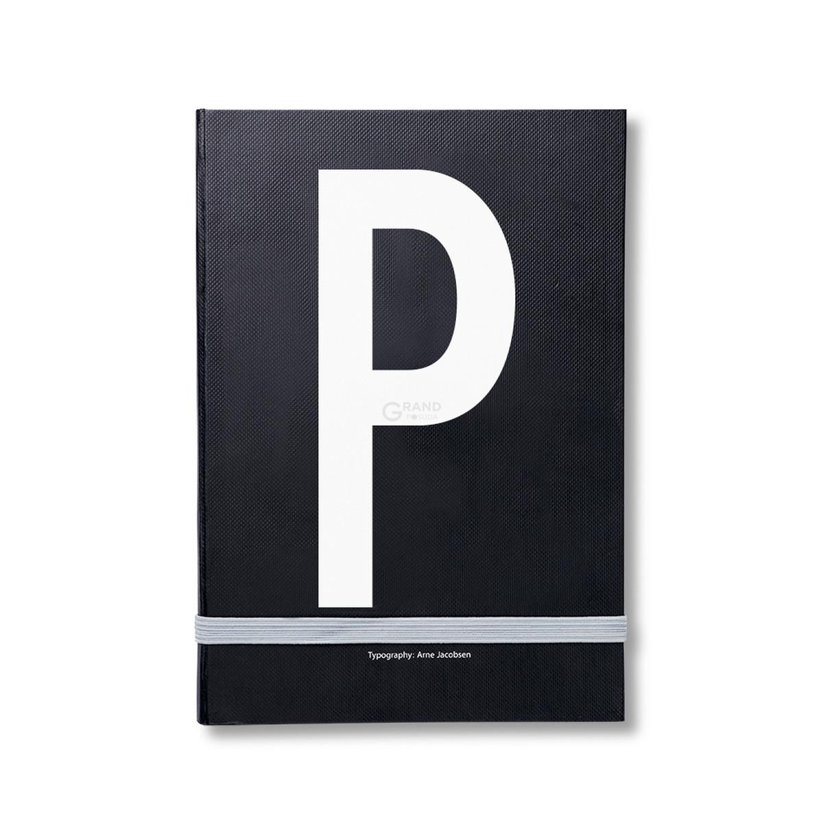 Design Letters Блокнот P 21,5x1,5x14,8 см черный AJ Personal Notizbuch A-Z | https://grandposuda.com.ua