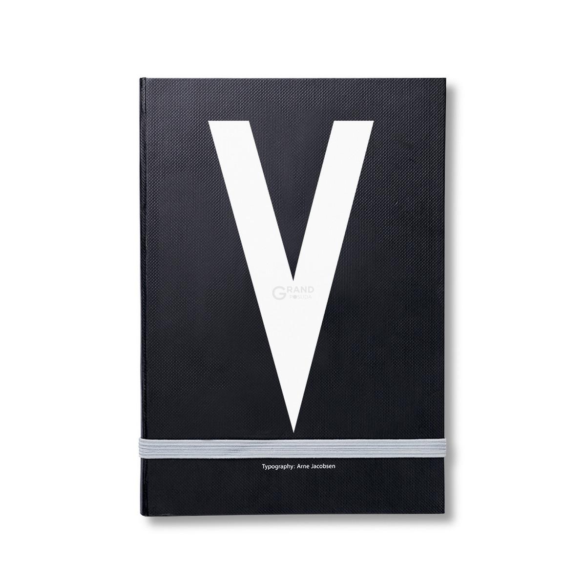Design Letters Блокнот V 21,5x1,5x14,8 см чорний AJ Personal Notizbuch A-Z | https://grandposuda.com.ua