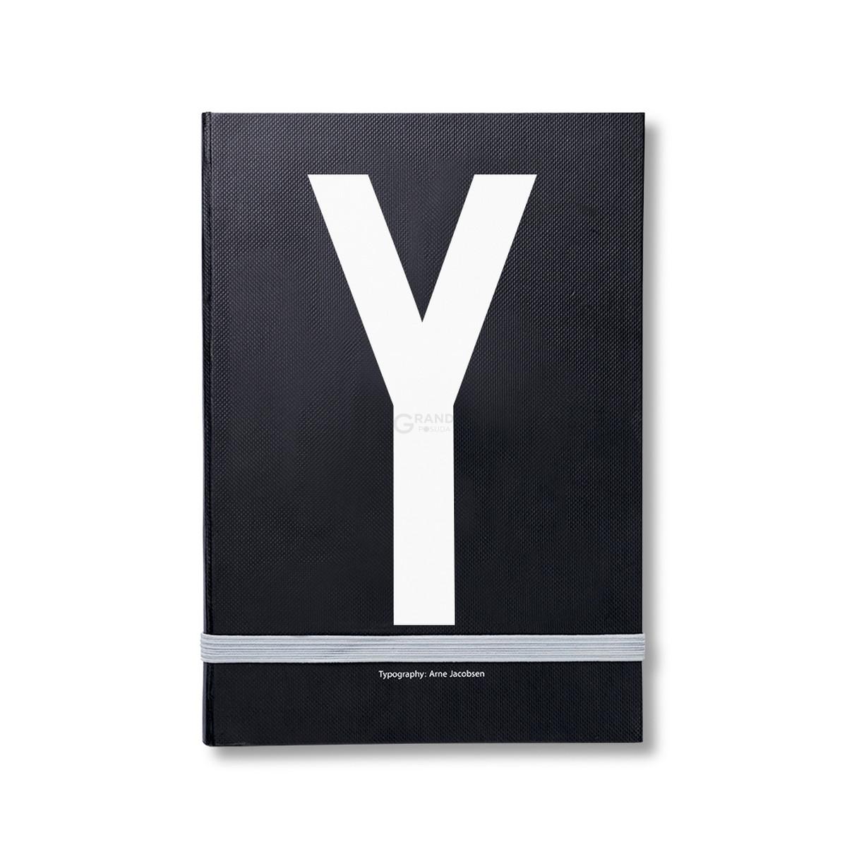 Design Letters Блокнот Y 21,5x1,5x14,8 см черный AJ Personal Notizbuch A-Z | https://grandposuda.com.ua