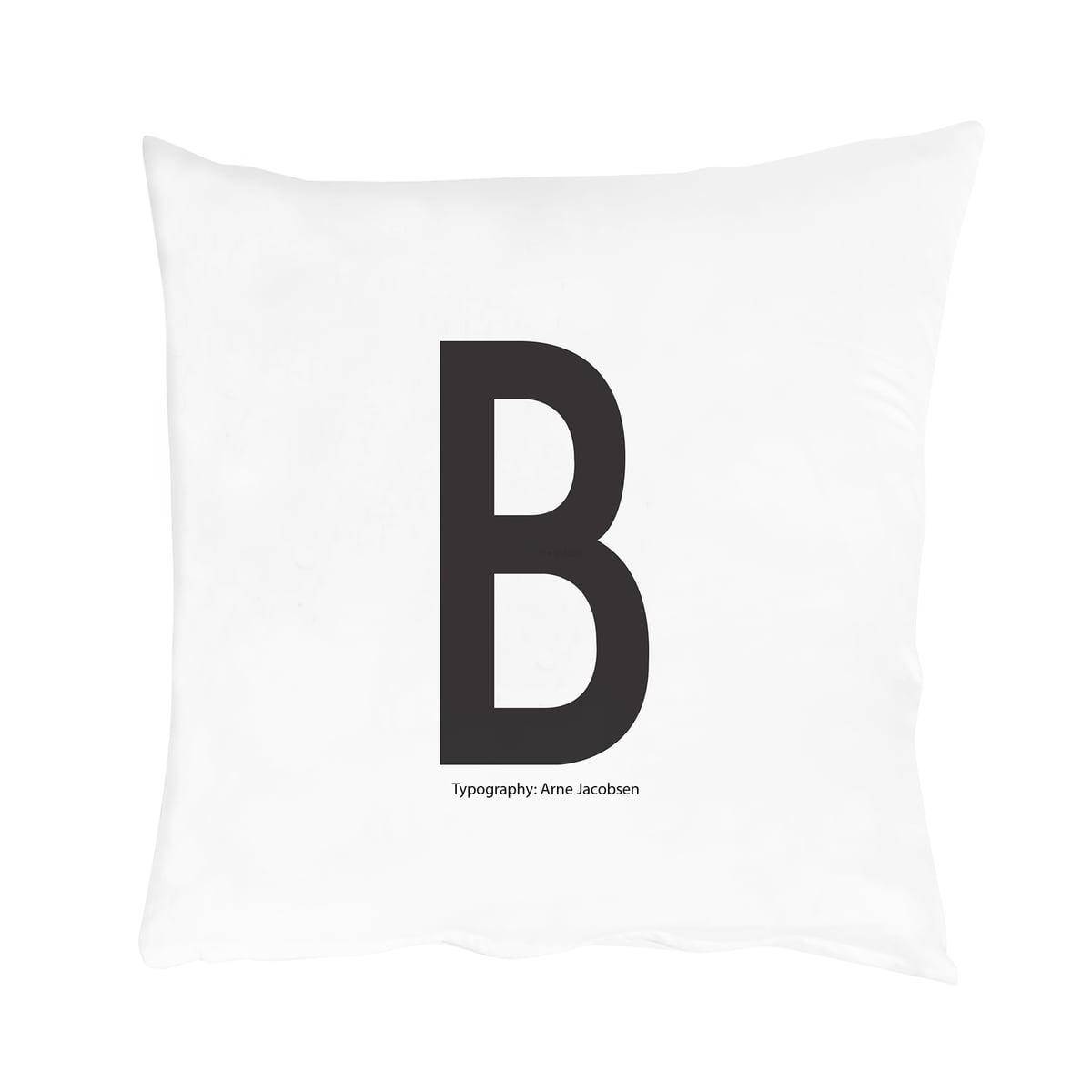 Design Letters Наволочка B 80x80 см черно-белая Kissenbezug von A-Z | https://grandposuda.com.ua
