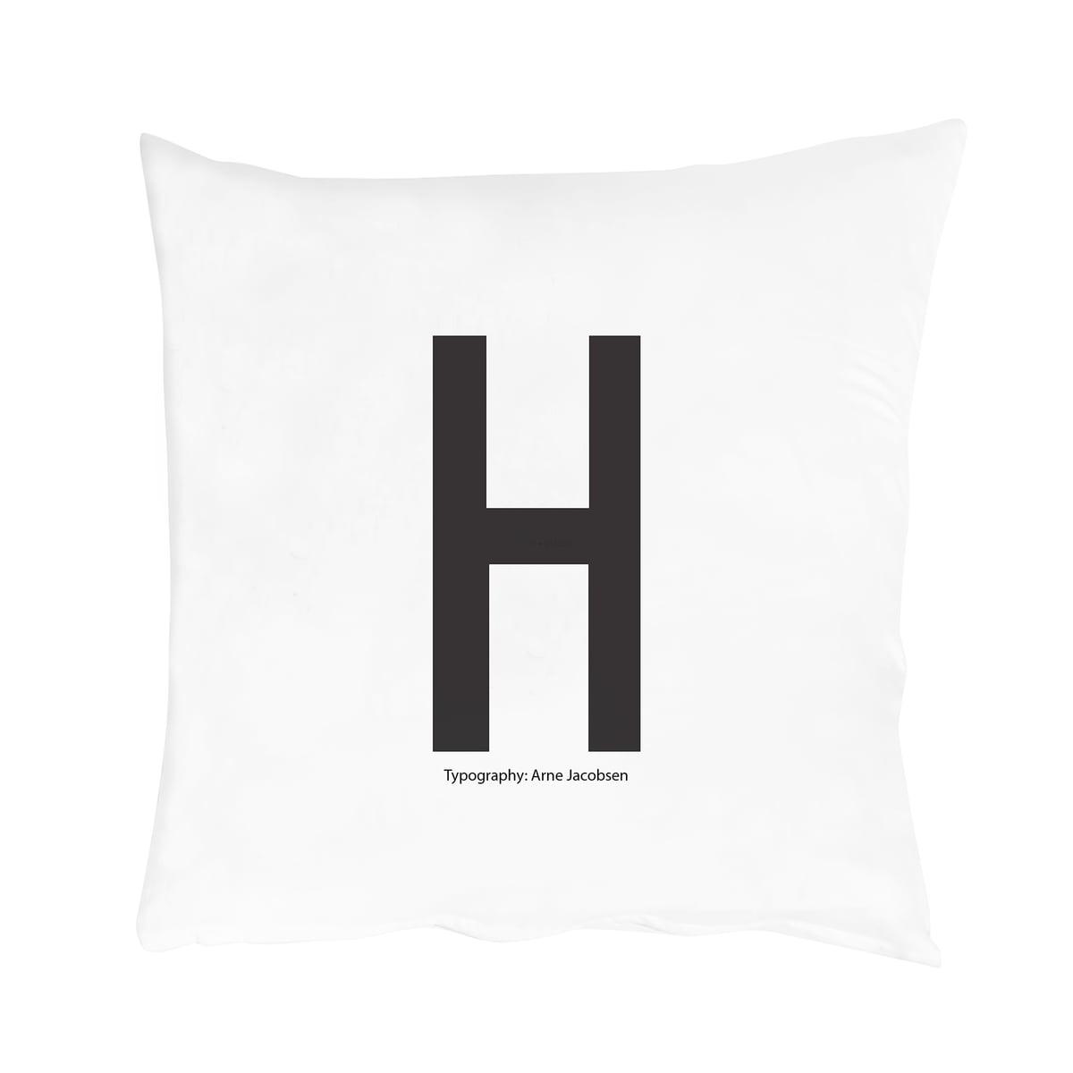 Design Letters Наволочка H 80x80 см черно-белая Kissenbezug von A-Z | https://grandposuda.com.ua
