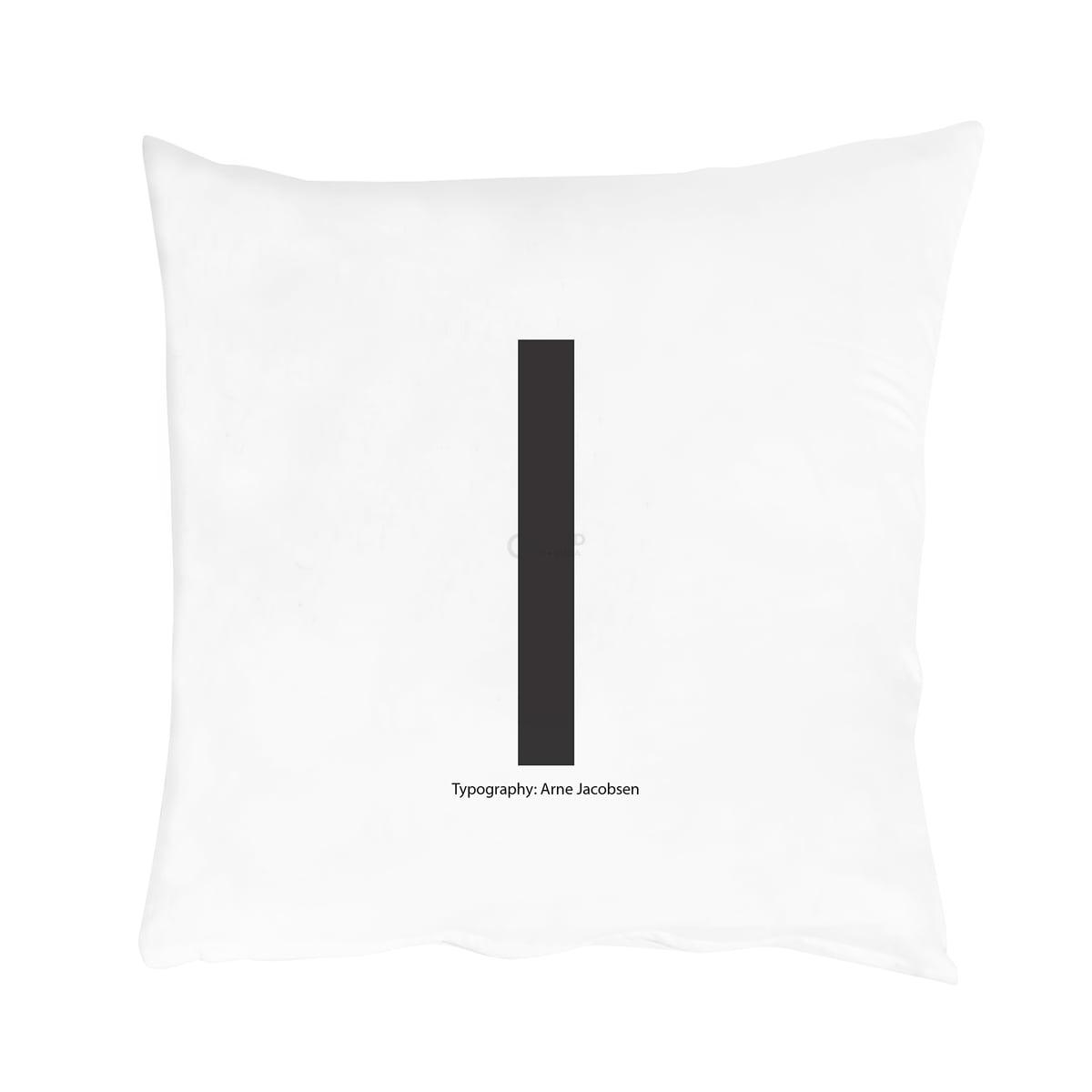 Design Letters Наволочка I 80x80 см черно-белая Kissenbezug von A-Z | https://grandposuda.com.ua