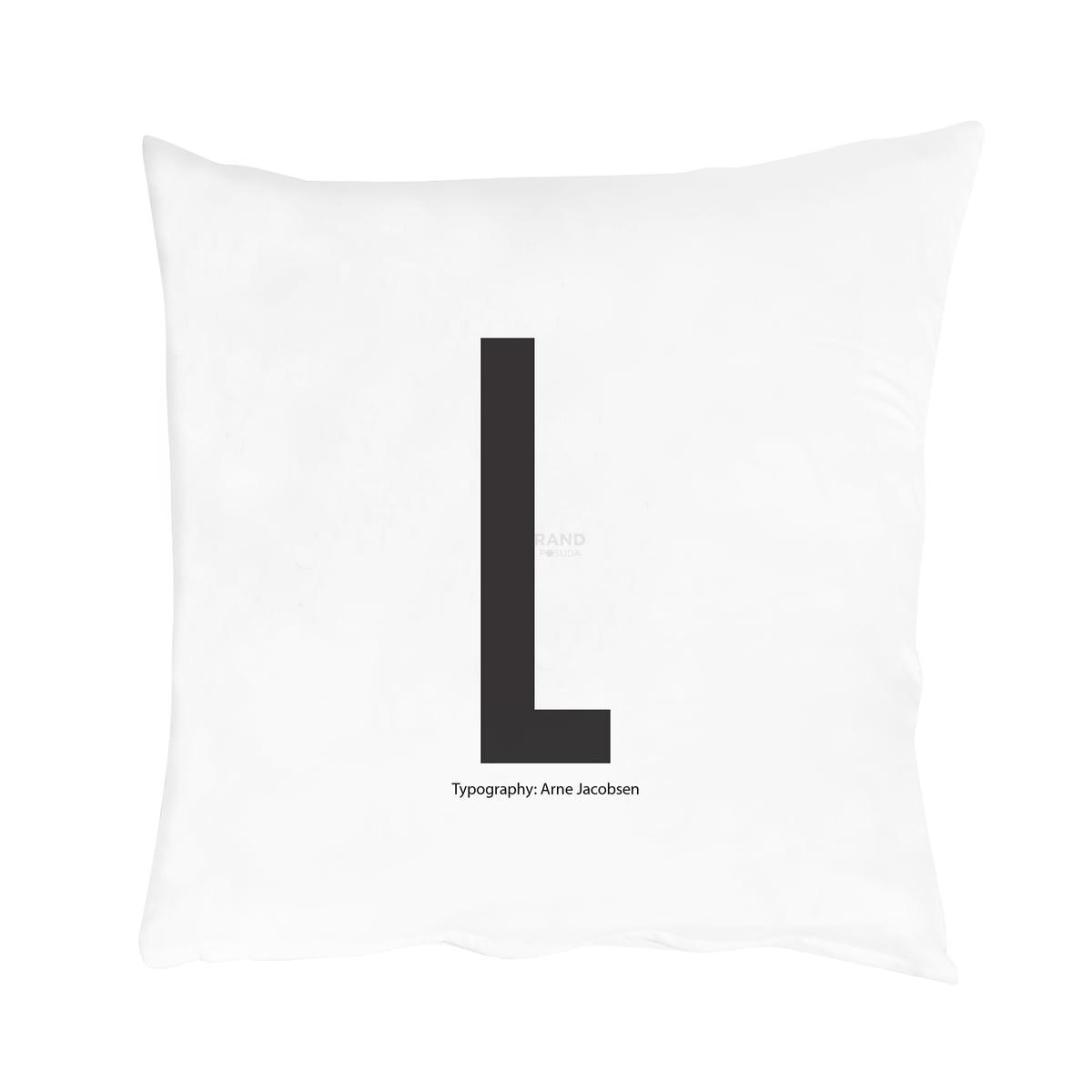 Design Letters Наволочка L 80x80 см черно-белая Kissenbezug von A-Z | https://grandposuda.com.ua
