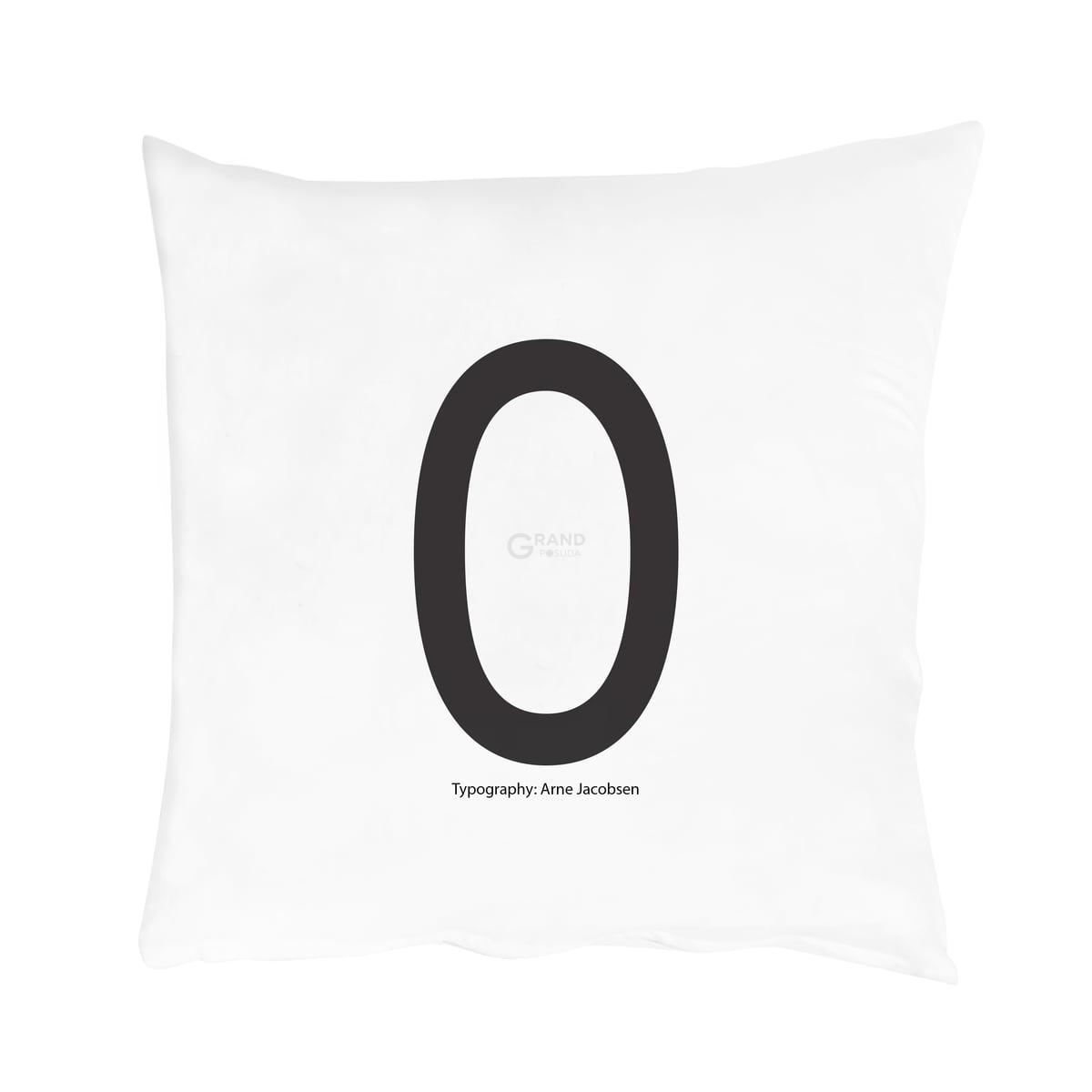 Design Letters Наволочка O 80x80 см черно-белая Kissenbezug von A-Z | https://grandposuda.com.ua
