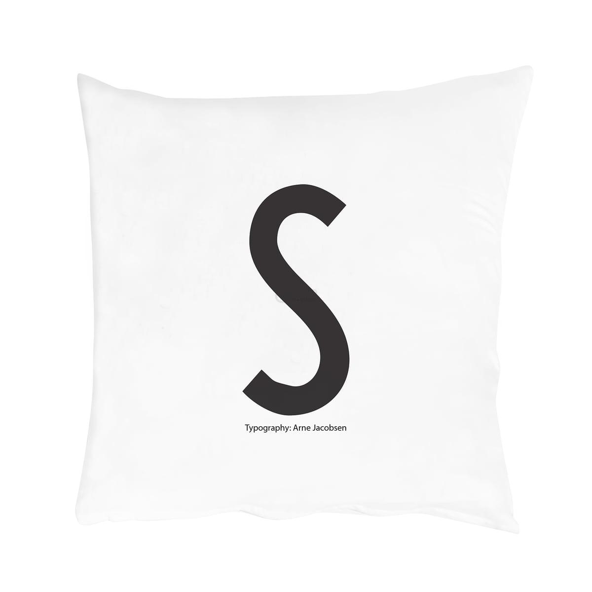 Design Letters Наволочка S 80x80 см черно-белая Kissenbezug von A-Z | https://grandposuda.com.ua