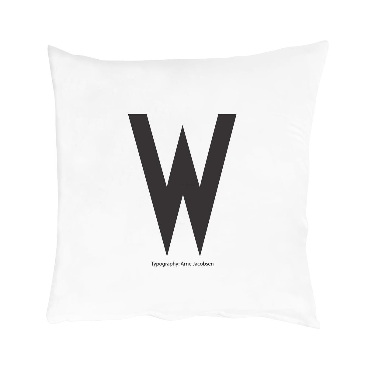 Design Letters Напірник W 80x80 см чорно-біла Kissenbezug von A-Z | https://grandposuda.com.ua