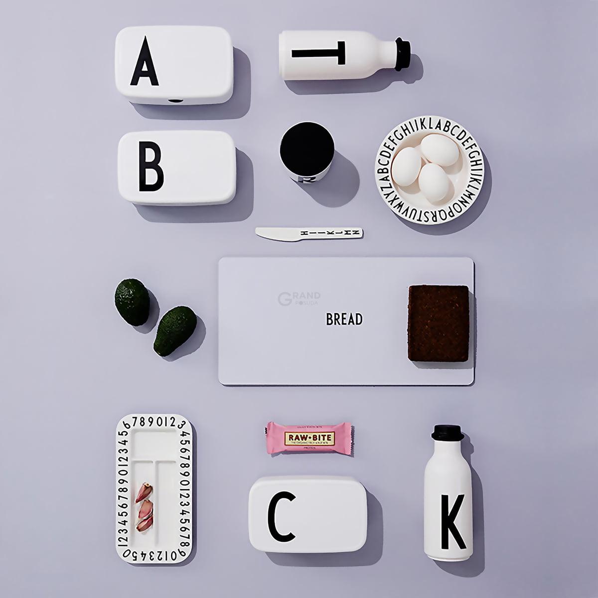 Design Letters Глибока тарілка 20 см чорна / біла Melamin Teller | https://grandposuda.com.ua