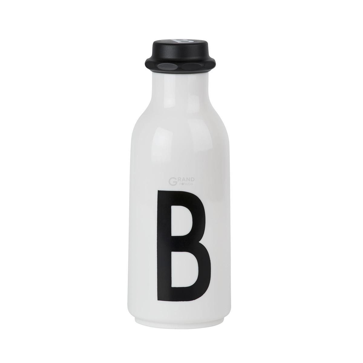 Design Letters Бутылка B 500 мл черно-белая Wasserflasche von A-Z | https://grandposuda.com.ua