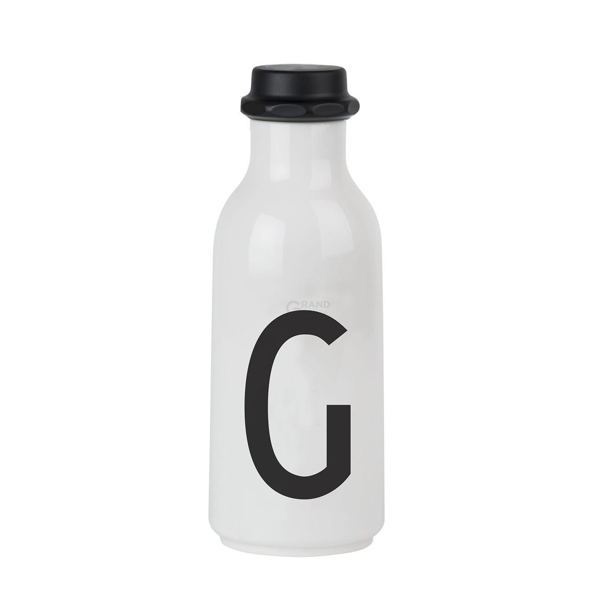 Design Letters Бутылка G 500 мл черно-белая Wasserflasche von A-Z | https://grandposuda.com.ua