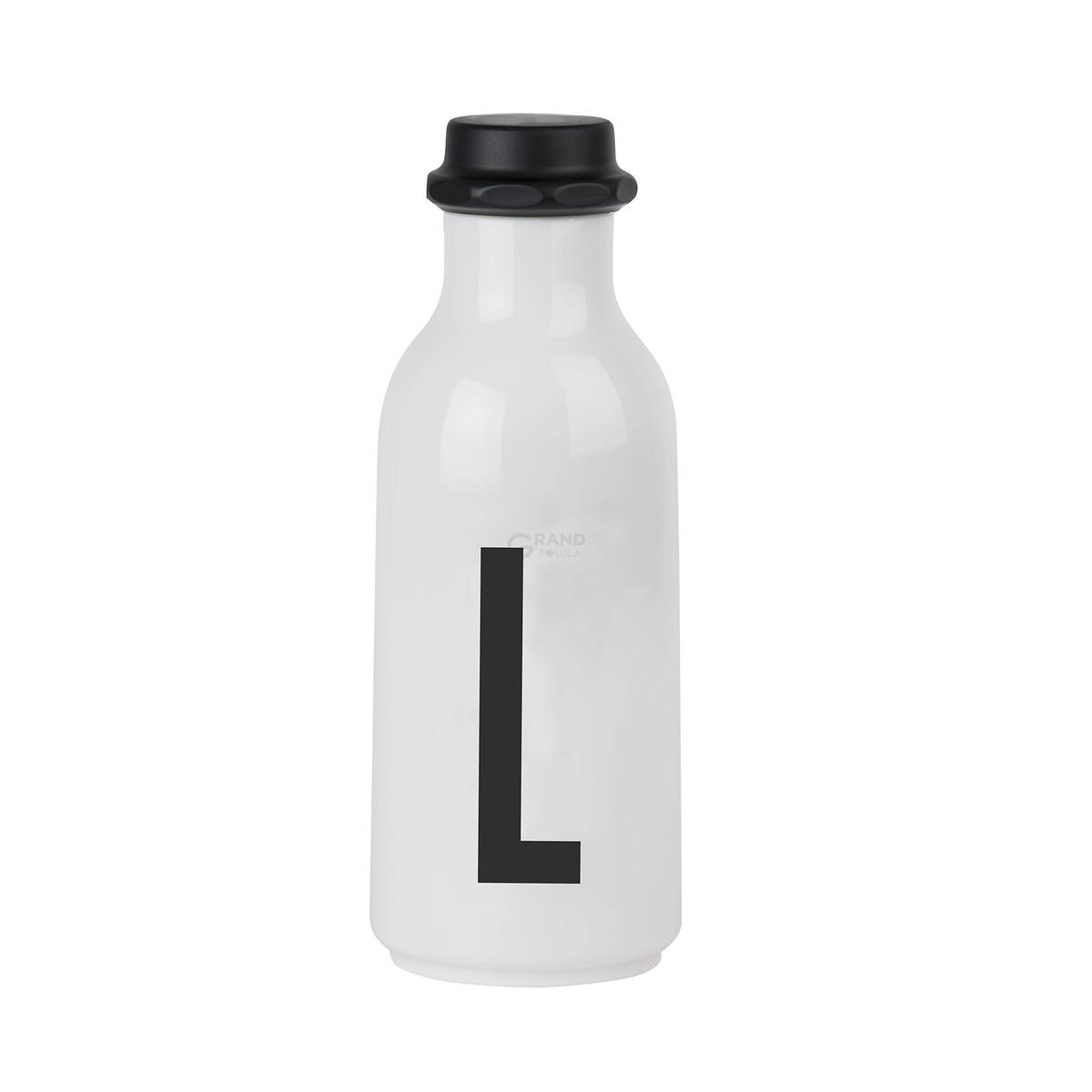 Design Letters Бутылка L 500 мл черно-белая Wasserflasche von A-Z | https://grandposuda.com.ua