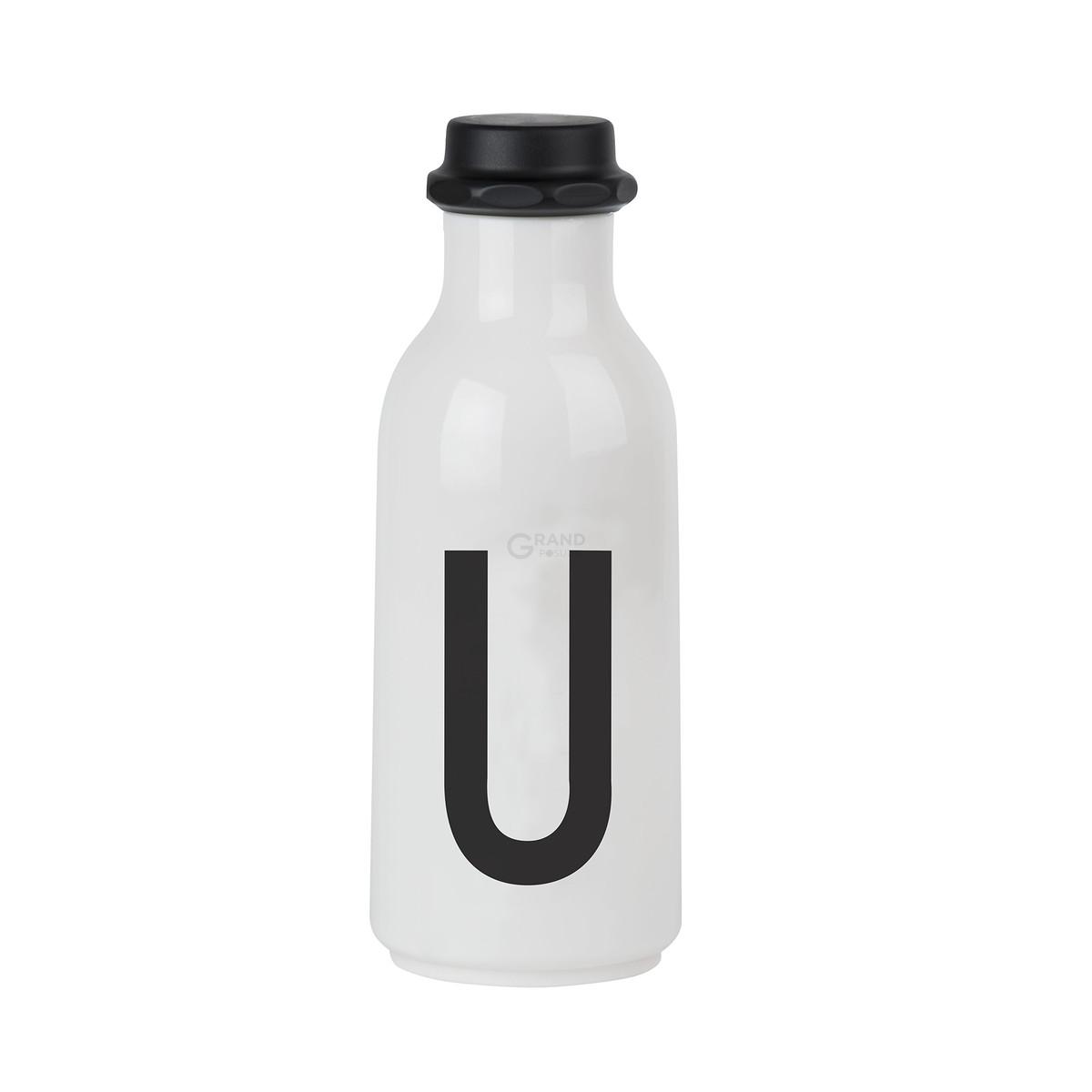 Design Letters Бутылка U 500 мл черно-белая Wasserflasche von A-Z | https://grandposuda.com.ua
